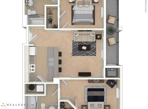 Duo I w/Balc: Beds - 2: Baths - 2: SqFt Range - 872 to 872