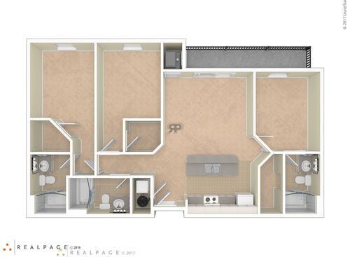 Trio w/Balc: Beds - 3: Baths - 3: SqFt Range - 1174 to 1174