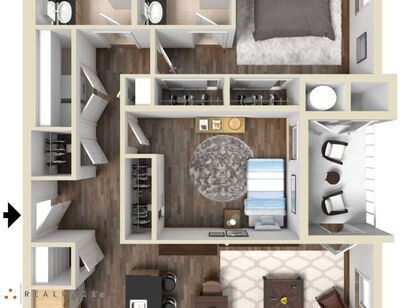 Jasmine: Beds - 2: Baths - 2: SqFt Range - 1028 to 1028