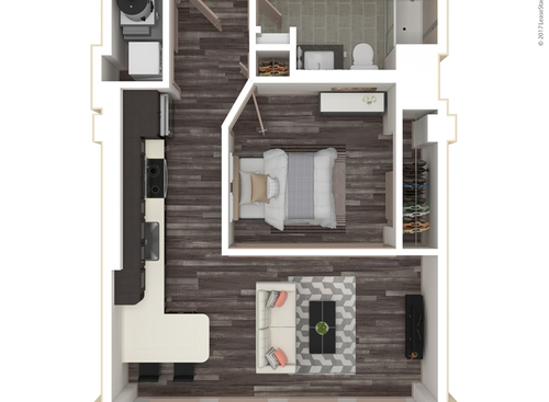 One Bedroom, One Bath: A: Beds - 1: Baths - 1: SqFt Range - 551 to 551