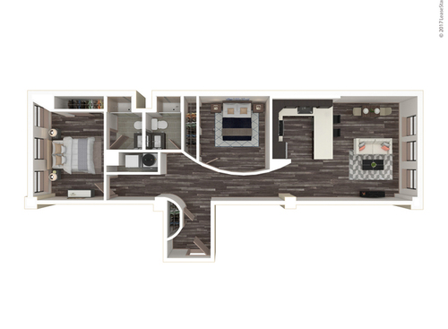 Two Bedroom, Two Bath: A: Beds - 2: Baths - 2: SqFt Range - 1044 to 1044