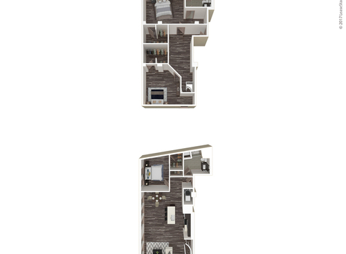 Three Bedroom, Two Bath: Townh: Beds - 3: Baths - 2: SqFt Range - 1688 to 1688