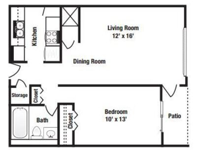 1 Bedroom: Beds - 1: Baths - 1: SqFt Range - 602 to 602