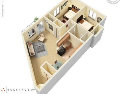 2 Bedroom 1 Bath: Beds - 2: Baths - 1: SqFt Range - 1000 to 1000