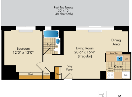 1 Bedroom N2: Beds - 1: Baths - 1: SqFt Range - 751 to 751