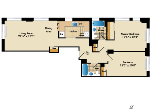 2 Bedroom C3: Beds - 2: Baths - 2: SqFt Range - 1078 to 1078