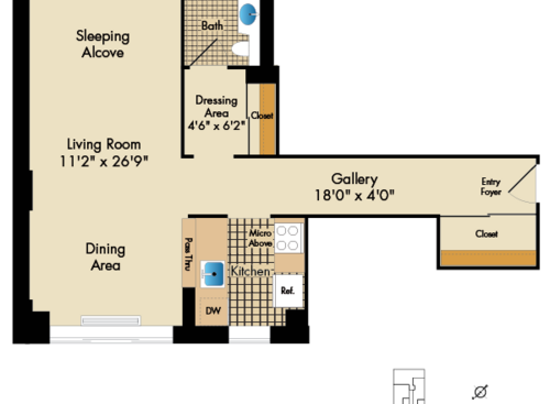 Studio U: Beds - Studio: Baths - 1: SqFt Range - 657 to 657