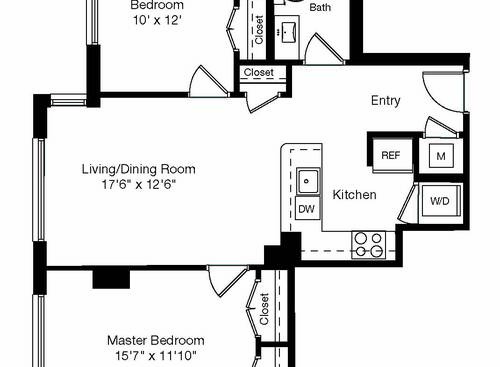 2 Bed/1 Bath 896: Beds - 2: Baths - 1: SqFt Range - 896 to 896