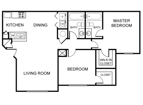 B3: Beds - 2: Baths - 2: SqFt Range - 968 to 968