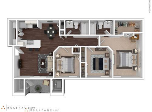 Three Bedroom Luxury: Beds - 3: Baths - 2: SqFt Range - 1250 to 1250