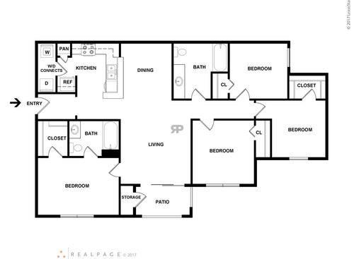 D: Beds - 4: Baths - 2: SqFt Range - 1295 to 1295