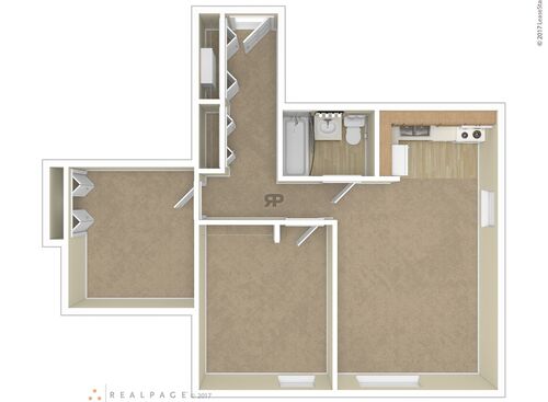2 Bedroom: Beds - 2: Baths - 1: SqFt Range - 600 to 600