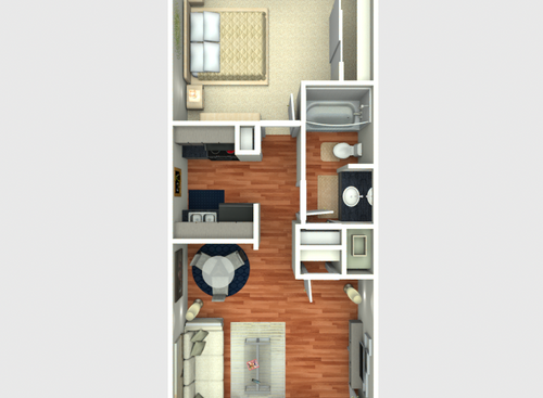 A1: Beds - 1: Baths - 1: SqFt Range - 544 to 544