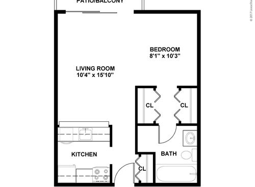 Astaire: Beds - Studio: Baths - 1: SqFt Range - 555 to 555