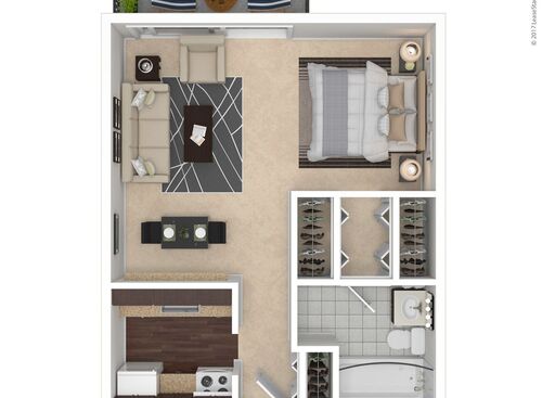 Astaire: Beds - Studio: Baths - 1: SqFt Range - 555 to 555