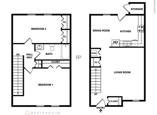 2 Bedroom 1 Bath: Beds - 2: Baths - 1: SqFt Range - 795 to 795