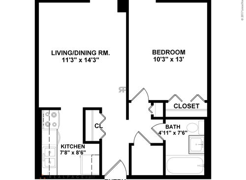 1 Bedroom: Beds - 1: Baths - 1: SqFt Range - 529 to 529