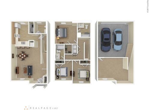 3 Bedroom: Beds - 3: Baths - 1: SqFt Range - 1607 to 1607