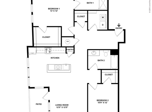 Oliver: Beds - 2: Baths - 2: SqFt Range - 1373 to 1398