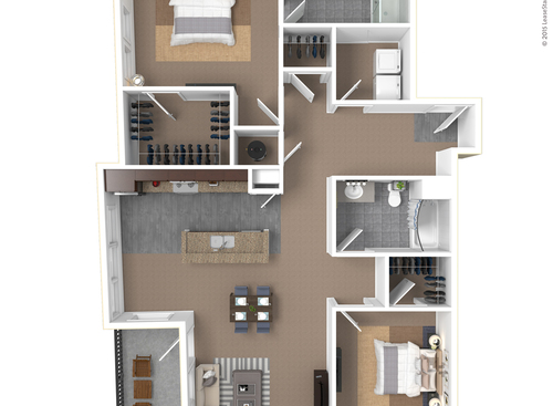 Oliver: Beds - 2: Baths - 2: SqFt Range - 1373 to 1398