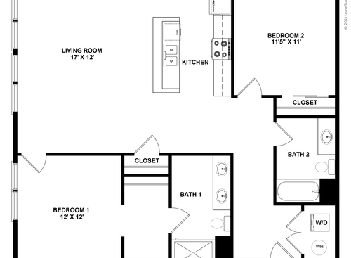 Fitzgerald: Beds - 2: Baths - 2: SqFt Range - 1200 to 1200
