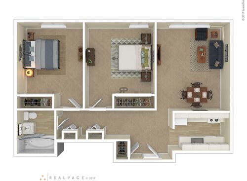 2 Bedroom: Beds - 2: Baths - 1: SqFt Range - 700 to 700