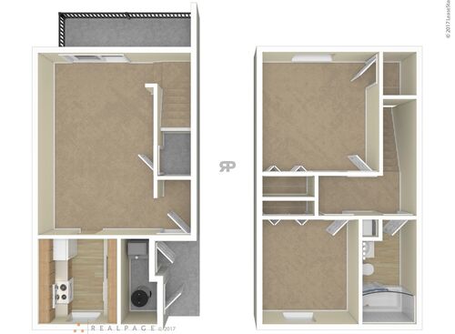 Two Bedroom: Beds - 2: Baths - 1: SqFt Range - 907 to 907