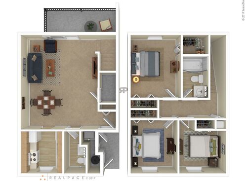 Three Bedroom: Beds - 3: Baths - 1.5: SqFt Range - 500 to 500