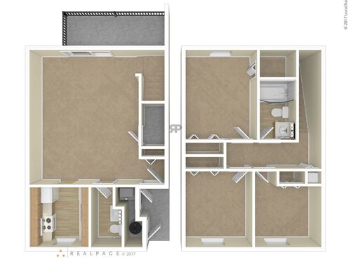 Three Bedroom: Beds - 3: Baths - 1.5: SqFt Range - 500 to 500