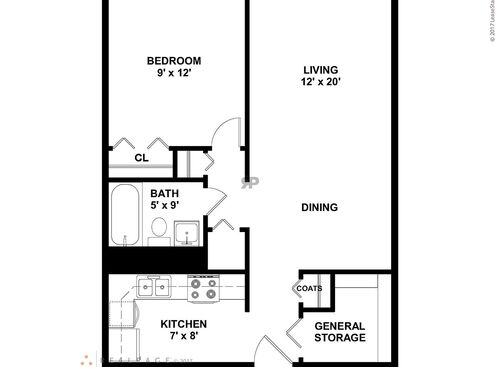 1BR: Beds - 1: Baths - 1: SqFt Range - 608 to 608