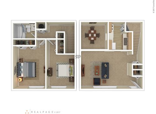 Two Bedroom: Beds - 2: Baths - 1: SqFt Range - 600 to 600