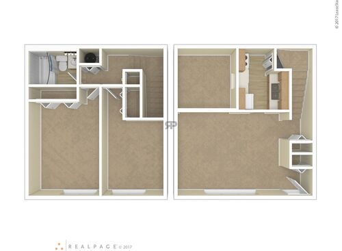 Two Bedroom: Beds - 2: Baths - 1: SqFt Range - 600 to 600