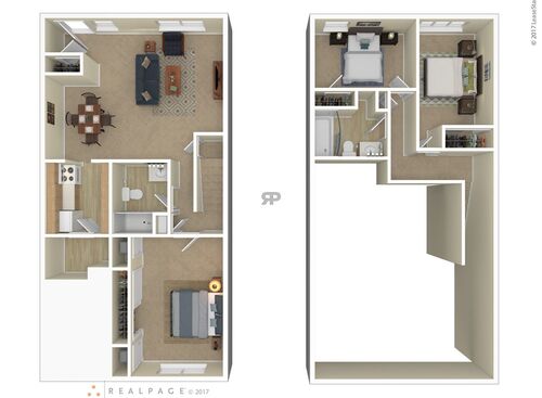 Three Bedroom: Beds - 3: Baths - 2: SqFt Range - 700 to 700