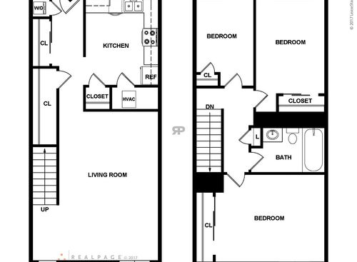 Three Bedroom: Beds - 3: Baths - 1: SqFt Range - 700 to 700