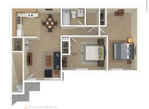 Two Bedroom: Beds - 2: Baths - 1: SqFt Range - 668 to 668