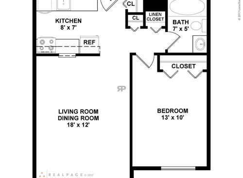 One Bedroom: Beds - 1: Baths - 1: SqFt Range - 500 to 500