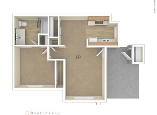 One Bedroom: Beds - 1: Baths - 1: SqFt Range - 637 to 637