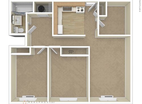 Two Bedroom: Beds - 2: Baths - 1: SqFt Range - 600 to 600