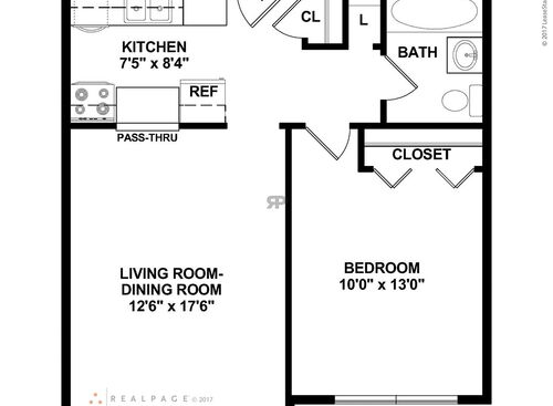1 Bedroom: Beds - 1: Baths - 1: SqFt Range - 500 to 500