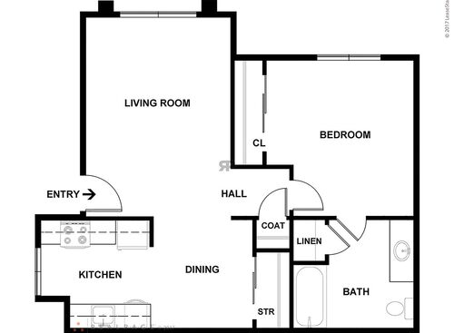 One Bedroom: Beds - 1: Baths - 1: SqFt Range - 635 to 635