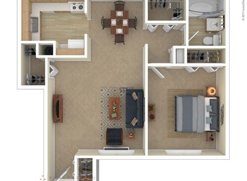1 Bedroom: Beds - 1: Baths - 1: SqFt Range - 500 to 500
