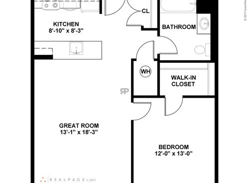 1 Bedroom: Beds - 1: Baths - 1: SqFt Range - 736 to 736
