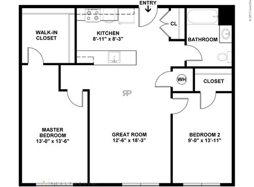 2 Bedroom: Beds - 2: Baths - 1: SqFt Range - 961 to 961