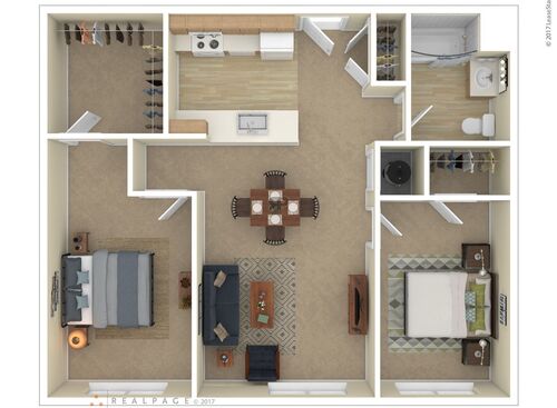 2 Bedroom: Beds - 2: Baths - 1: SqFt Range - 961 to 961