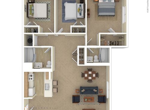 3 Bedroom: Beds - 3: Baths - 2: SqFt Range - 1331 to 1331