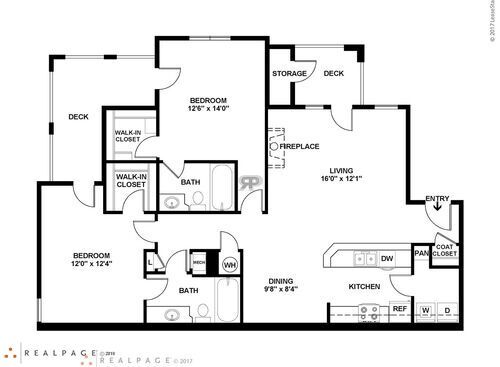 Two bedrooms / Two bathrooms: Beds - 2: Baths - 2: SqFt Range - 1226 to 1226