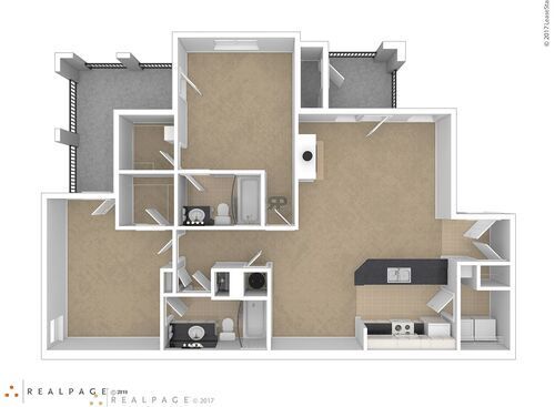 Two bedrooms / Two bathrooms: Beds - 2: Baths - 2: SqFt Range - 1226 to 1226