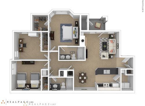 Three bedrooms / Two bathrooms: Beds - 3: Baths - 2: SqFt Range - 1410 to 1410