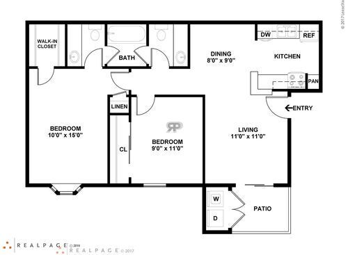 Cedar: Beds - 2: Baths - 1.5: SqFt Range - 828 to 828