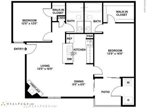 Dogwood: Beds - 2: Baths - 2: SqFt Range - 1012 to 1012